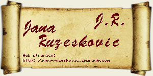 Jana Ružesković vizit kartica